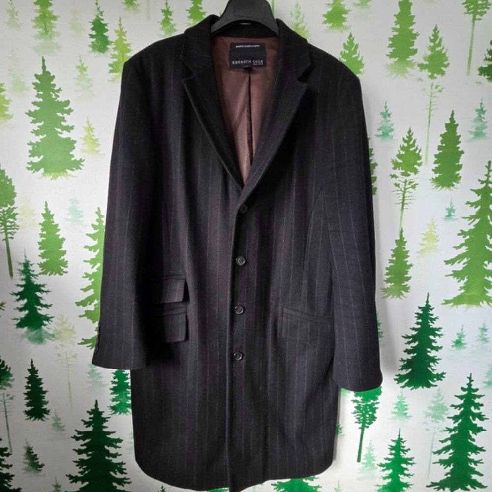 Kenneth Cole Black Pinstripe Coat